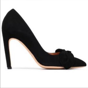 IRO Escaknot Black Suede Pumps embellished with a bow